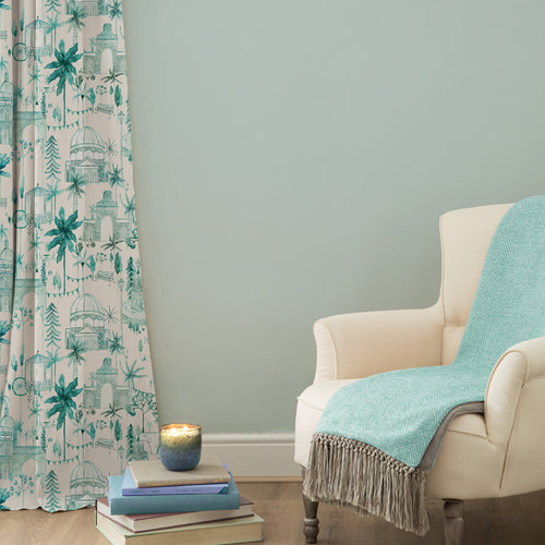 Global Blue M2M - Tellaro Printed Cotton Made to Measure Curtains Seamist Voyage Maison