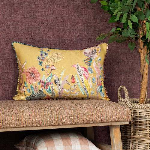 Voyage Maison The Hawthorn Tree Printed Feather Cushion in Marigold