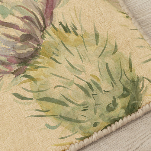 Floral Green Rugs - Thistle Glen Printed  Rug Green Voyage Maison