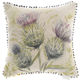 Voyage Maison Thistle Printed Feather Cushion in Natural