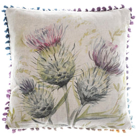 Voyage Maison Thistle Glen Printed Feather Cushion in Natural
