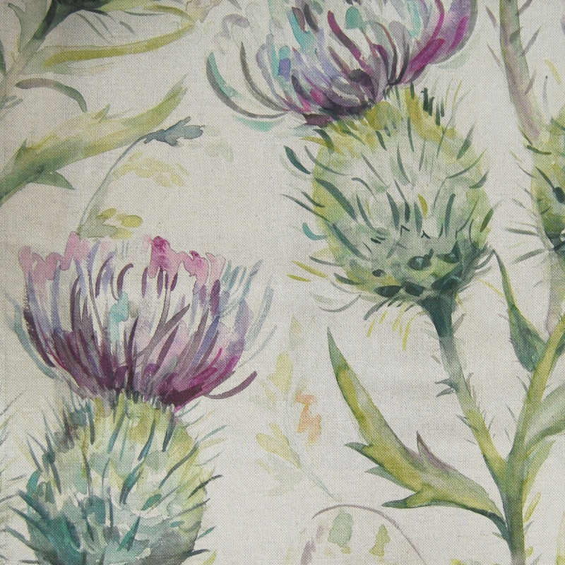Floral Purple Fabric - Thistle Glen Printed Linen Fabric (By The Metre) Spring Voyage Maison