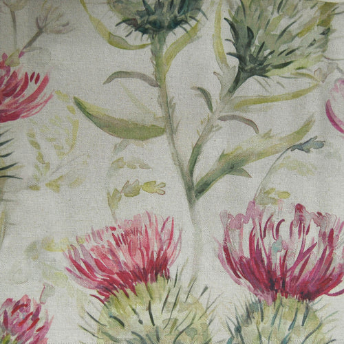 Floral Pink Fabric - Thistle Glen Printed Linen Fabric (By The Metre) Summer Voyage Maison