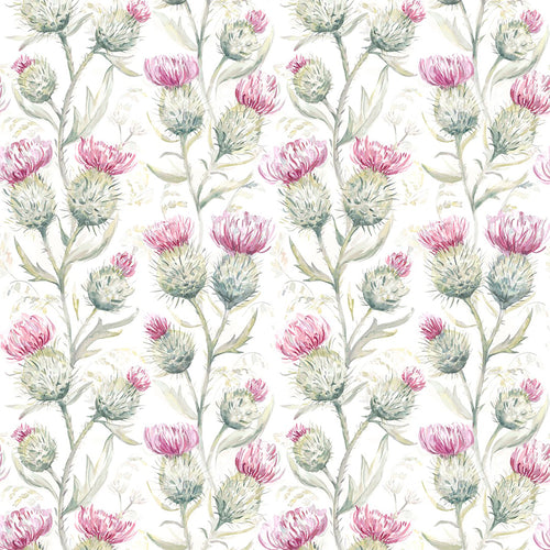 Floral Pink Fabric - Thistle Glen Printed Linen Fabric (By The Metre) Summer Voyage Maison