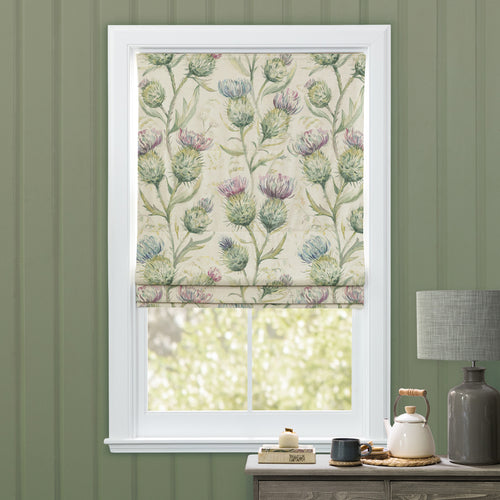 Floral Purple M2M - Thistle Glen Printed Linen Made to Measure Roman Blinds Spring Voyage Maison