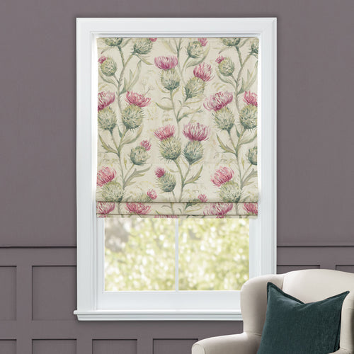 Floral Pink M2M - Thistle Glen Printed Linen Made to Measure Roman Blinds Summer Voyage Maison