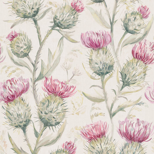 Floral Pink Wallpaper - Thistle Glen  1.4m Wide Width Wallpaper (By The Metre) Summer Voyage Maison
