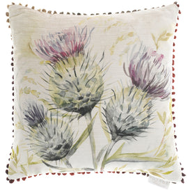 Voyage Maison Thistle Velvet Feather Cushion in Natural