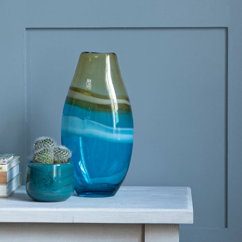  Blue Glassware - Thorin Hand-Blown Vase Aqua Voyage Maison