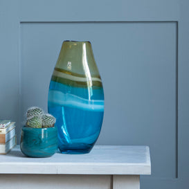 Voyage Maison Thorin Hand-Blown Vase in Aqua