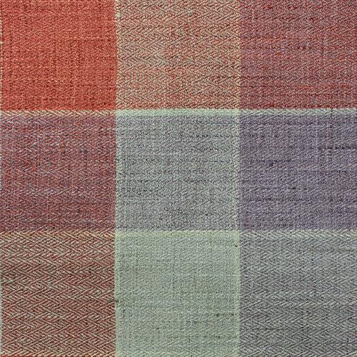 Check Orange Fabric - Thornbury Woven Jacquard Fabric (By The Metre) Strawberry Voyage Maison