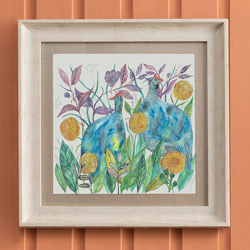 Floral Blue Wall Art - Tilda & Faye Linen Framed Print Birch Voyage Maison