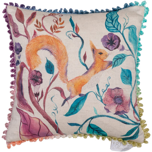 Voyage Maison Timmy Squirrel Printed Feather Cushion in Linen