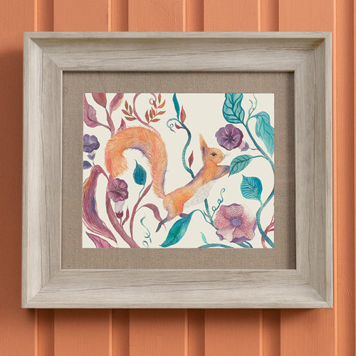 Animal Purple Wall Art - Timmy  Framed Print Birch/Squirrel Voyage Maison