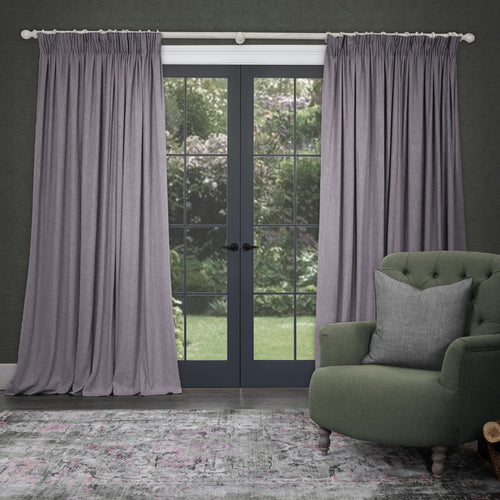 Plain Purple Fabric - Tivoli Plain Woven Fabric (By The Metre) Parma Voyage Maison
