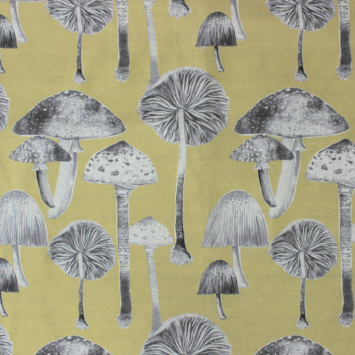 Floral Yellow Fabric - Toadstools Printed Cotton Fabric (By The Metre) Corn Voyage Maison