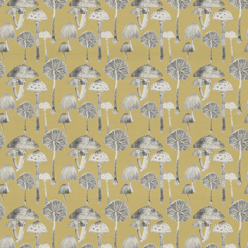 Floral Yellow Fabric - Toadstools Printed Cotton Fabric (By The Metre) Corn Voyage Maison