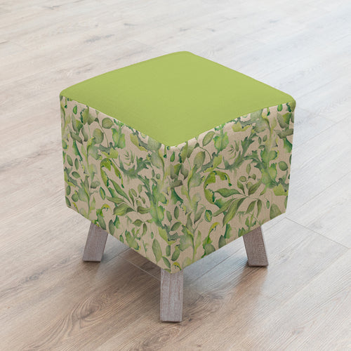 Floral Green Furniture - Toby  Footstool Claudia Sand Voyage Maison