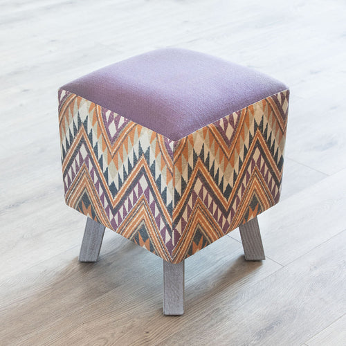 Geometric Purple Furniture - Toby Square Footstool Sandoval Sierra Voyage Maison