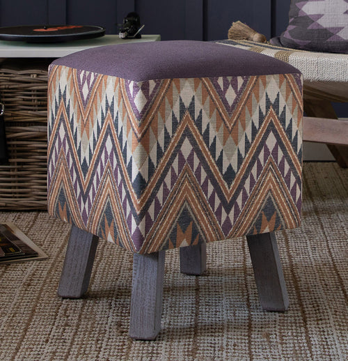 Geometric Purple Furniture - Toby Square Footstool Sandoval Sierra Voyage Maison