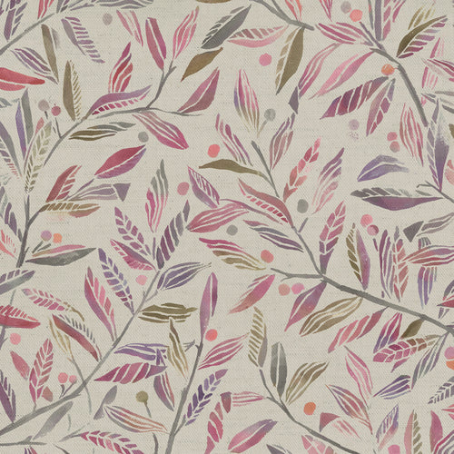 Floral Pink Fabric - Torquay Printed Cotton Fabric (By The Metre) Berry Voyage Maison