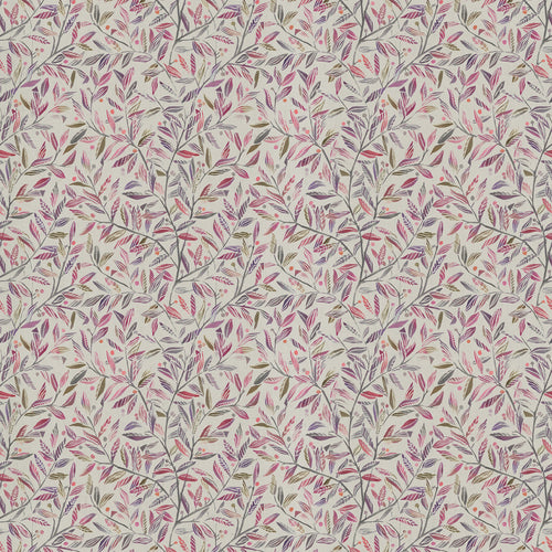 Floral Pink Fabric - Torquay Printed Cotton Fabric (By The Metre) Berry Voyage Maison
