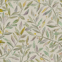  Samples - Torquay Printed Fabric Sample Swatch Lemongrass Voyage Maison