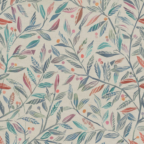 Floral Blue Fabric - Torquay Printed Cotton Fabric (By The Metre) Loganberry Voyage Maison