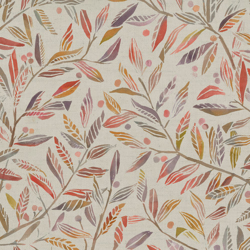 Floral Orange Fabric - Torquay Printed Cotton Fabric (By The Metre) Russett Voyage Maison