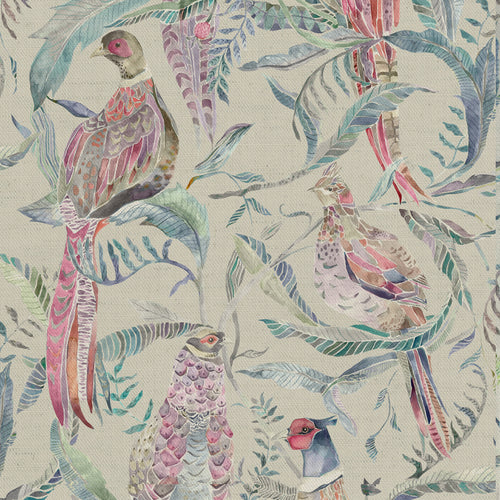 Animal Pink Fabric - Torrington Printed Cotton Fabric (By The Metre) Grape Voyage Maison