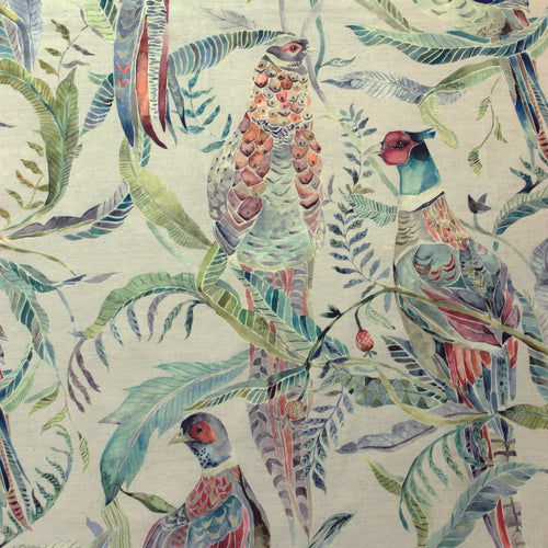 Animal Blue Fabric - Torrington Printed Cotton Fabric (By The Metre) Pomegranate Voyage Maison