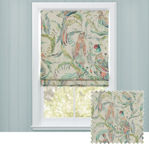 Animal Blue M2M - Torrington Printed Cotton Made to Measure Roman Blinds Pomegranate Voyage Maison