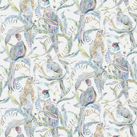 Samples - Torrington Velvet Printed Fabric Sample Swatch Periwinkle Voyage Maison