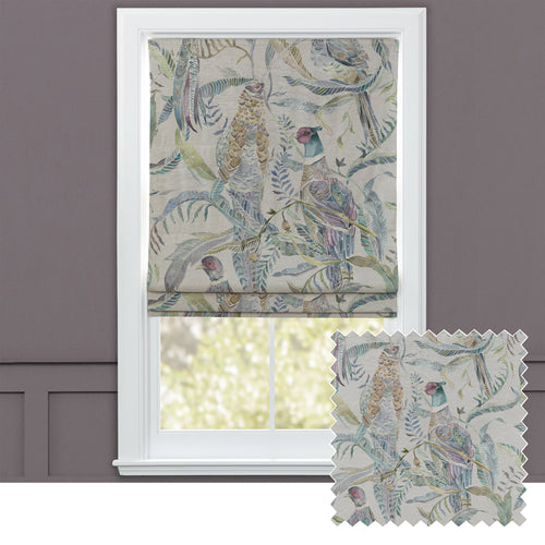 Animal Blue M2M - Torrington Printed Velvet Made to Measure Roman Blinds Periwinkle Voyage Maison