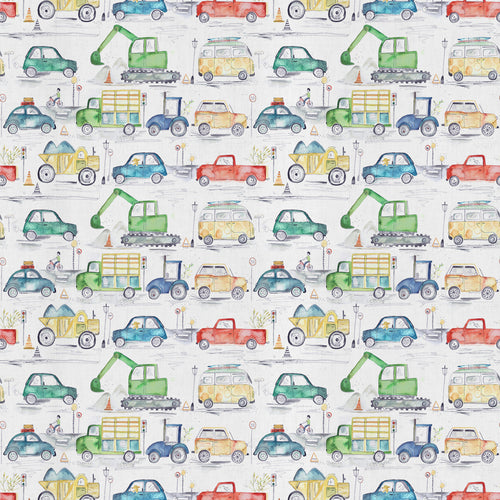 Abstract Multi Fabric - Traffic Jam Printed Cotton Fabric (By The Metre) Primary Voyage Maison