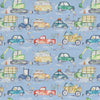 Traffic Jam Printed Cotton Fabric (By The Metre) Sky