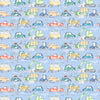 Traffic Jam Printed Cotton Fabric (By The Metre) Sky