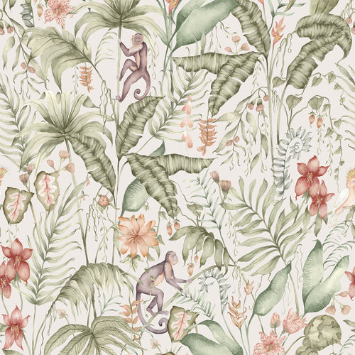 Jungle Green Wallpaper - Tropical Utopia  1.4m Wide Width Wallpaer (By the Metre) Moss Voyage Maison