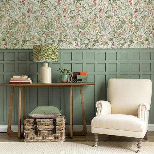 Jungle Green Wallpaper - Tropical Utopia  1.4m Wide Width Wallpaer (By the Metre) Moss Voyage Maison