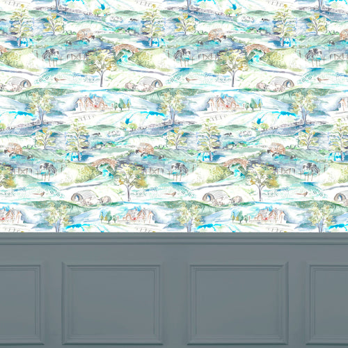  Blue Wallpaper - Ullswater  1.4m Wide Width Wallpaper (By The Metre) Ullswater Voyage Maison