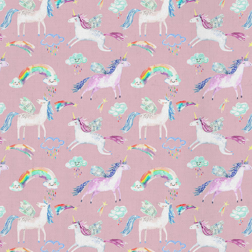 Animal Pink Fabric - Unicorn Dance Printed Cotton Fabric (By The Metre) Blossom Voyage Maison