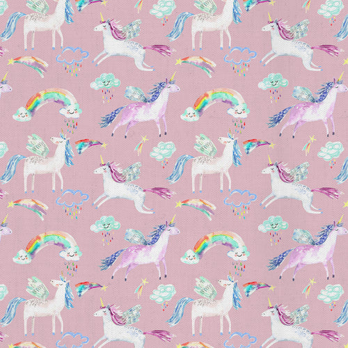 Animal Pink Fabric - Unicorn Dance Printed Cotton Fabric (By The Metre) Blossom Voyage Maison