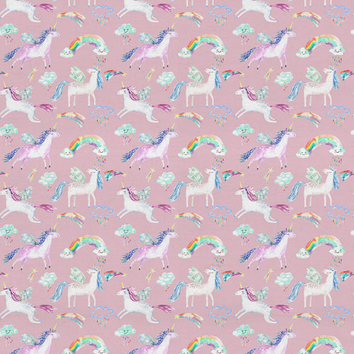 Animal Pink Fabric - Unicorn Dance Printed Cotton Fabric (By The Metre) Blossom Voyage Maison