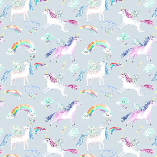  Samples - Unicorn Dance Printed Fabric Sample Swatch Stone Voyage Maison