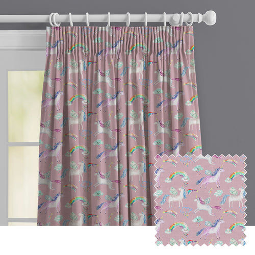 Animal Pink M2M - Unicorn Dance Printed Made to Measure Curtains Blossom Voyage Maison