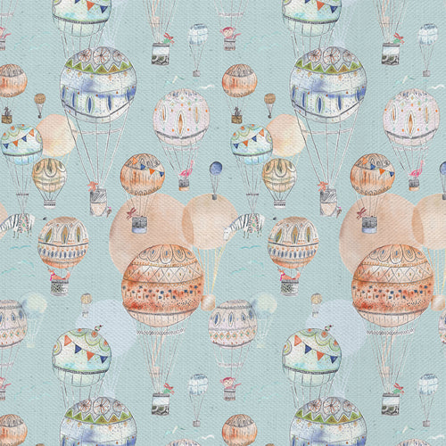 Abstract Blue Fabric - Upandaway Printed Cotton Fabric (By The Metre) Cloud Voyage Maison
