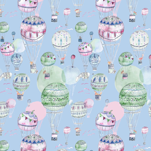Voyage Maison Upandaway Printed Cotton Fabric Remnant in Sky