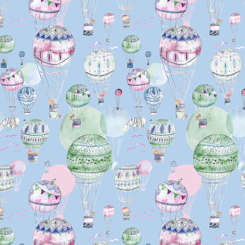 Samples - Up & Away Printed Fabric Sample Swatch Sky Voyage Maison