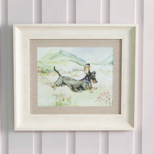 Sausage Dog Framed Print Birch (A-Grade)