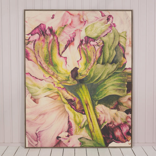 Heligan Floral Framed Canvas Fuchsia (C-Grade)